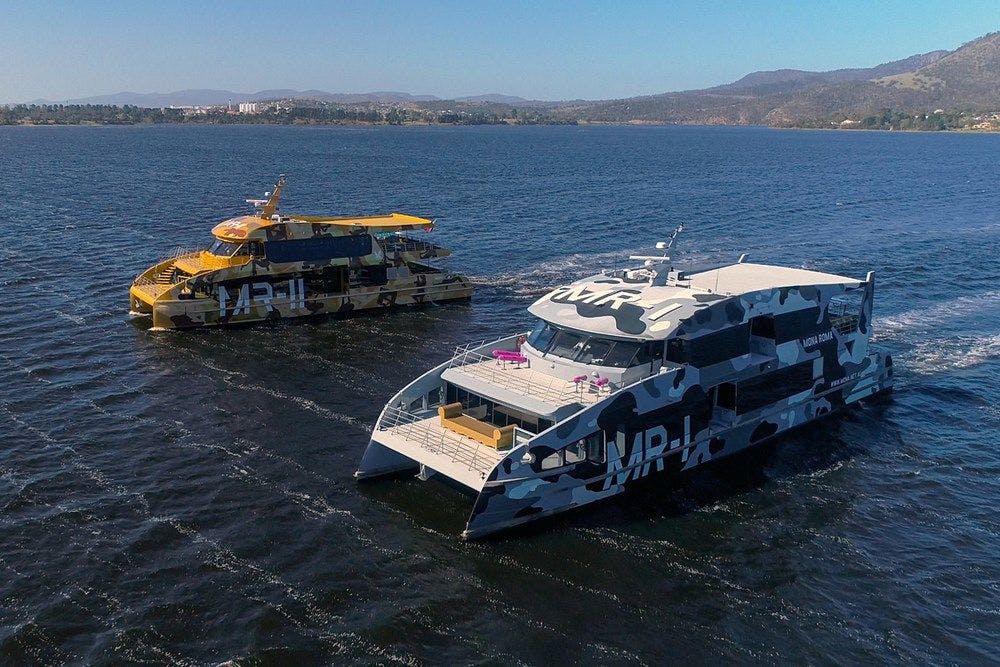 Two Mona ferries sailing The River Derwent