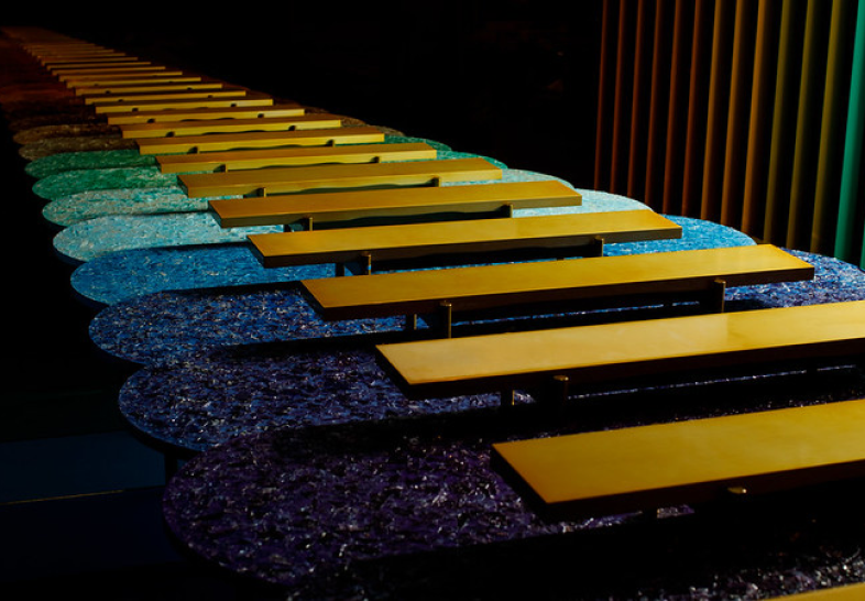 A large rainbow xylophone